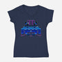 Space Retro-Womens-V-Neck-Tee-demonigote