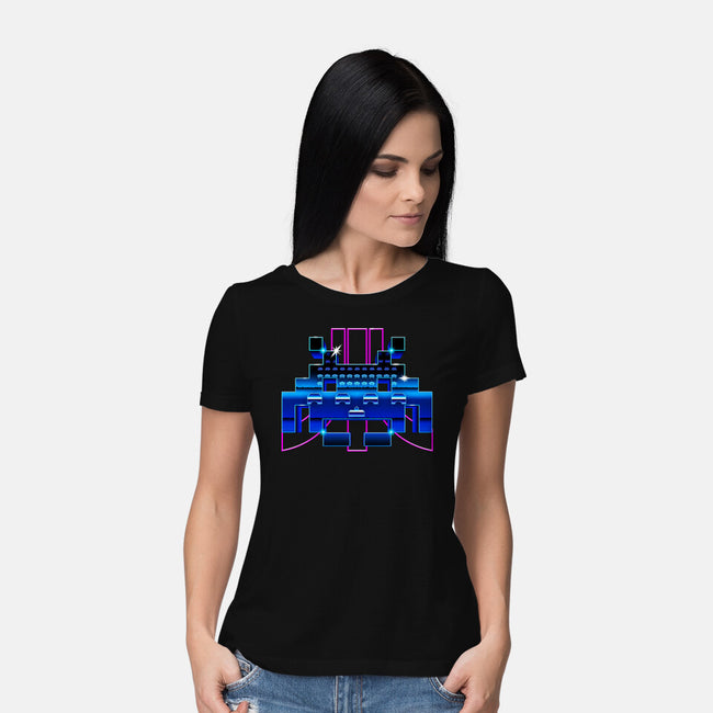 Space Retro-Womens-Basic-Tee-demonigote