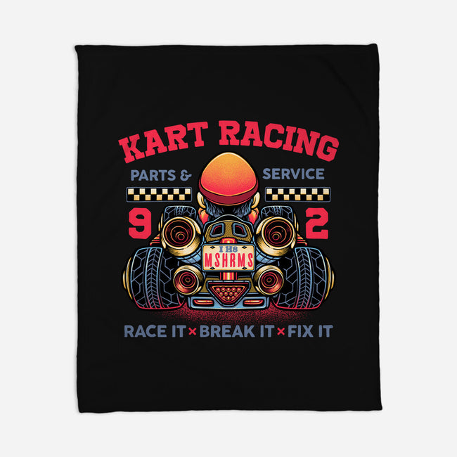 Kart Racing-None-Fleece-Blanket-glitchygorilla