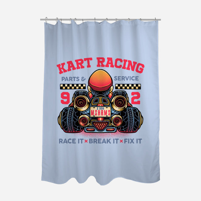 Kart Racing-None-Polyester-Shower Curtain-glitchygorilla