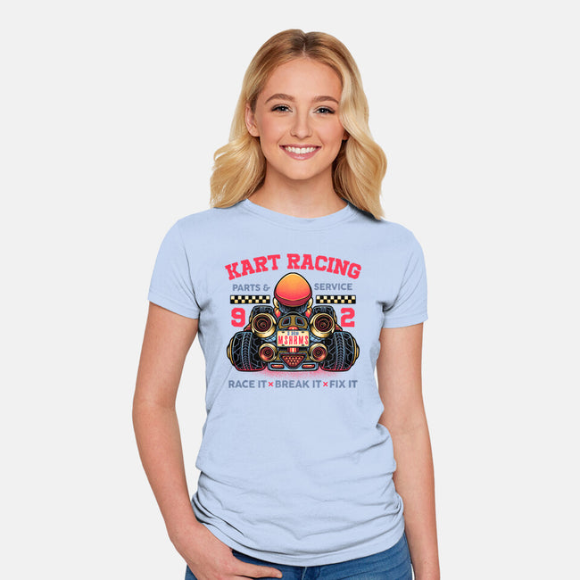 Kart Racing-Womens-Fitted-Tee-glitchygorilla