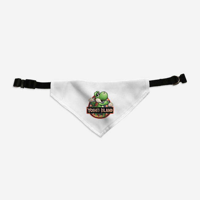 Green Dinosaur Island-Dog-Adjustable-Pet Collar-glitchygorilla