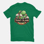 Green Dinosaur Island-Womens-Basic-Tee-glitchygorilla