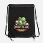 Green Dinosaur Island-None-Drawstring-Bag-glitchygorilla