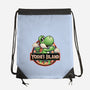 Green Dinosaur Island-None-Drawstring-Bag-glitchygorilla