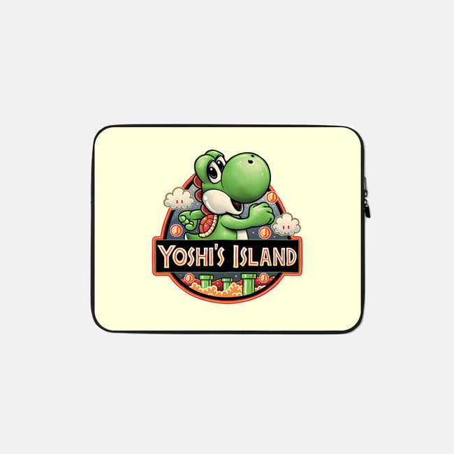 Green Dinosaur Island-None-Zippered-Laptop Sleeve-glitchygorilla