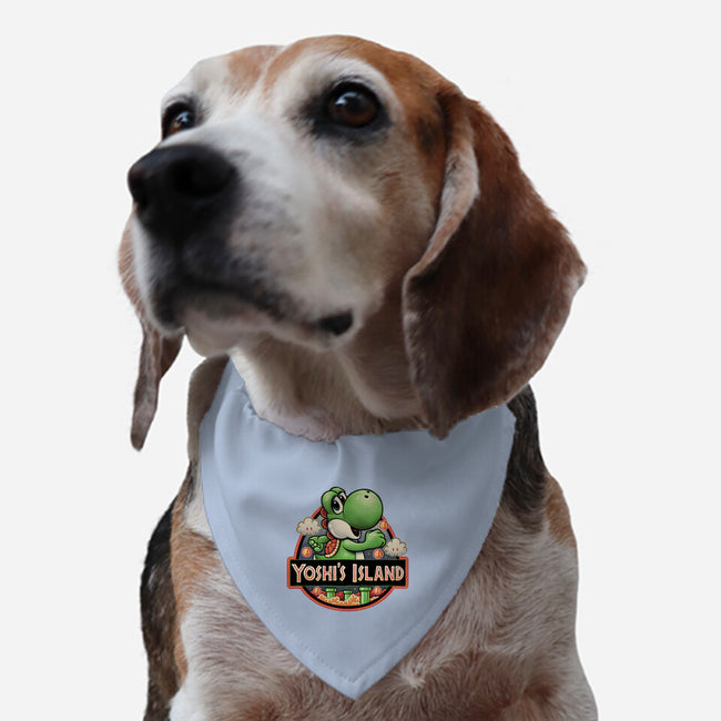 Green Dinosaur Island-Dog-Adjustable-Pet Collar-glitchygorilla