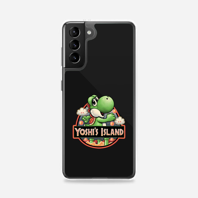 Green Dinosaur Island-Samsung-Snap-Phone Case-glitchygorilla