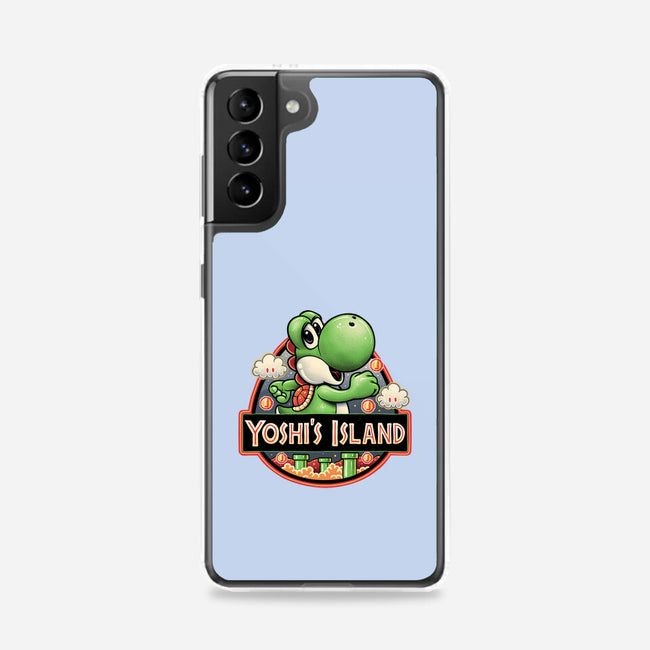 Green Dinosaur Island-Samsung-Snap-Phone Case-glitchygorilla