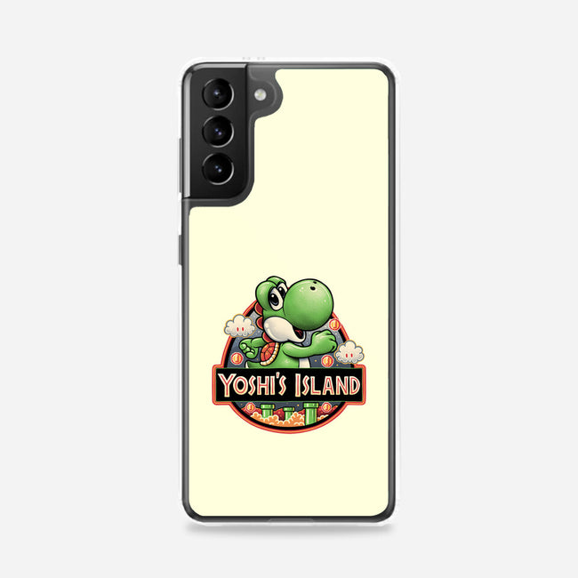 Green Dinosaur Island-Samsung-Snap-Phone Case-glitchygorilla