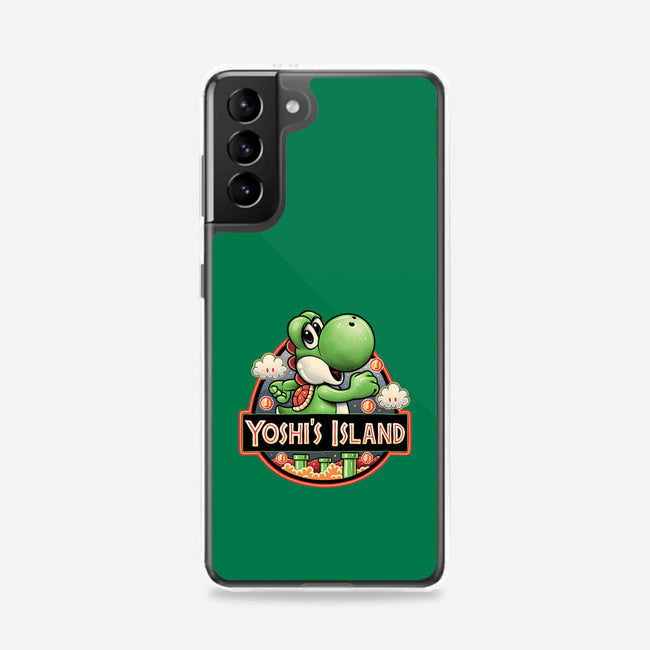 Green Dinosaur Island-Samsung-Snap-Phone Case-glitchygorilla