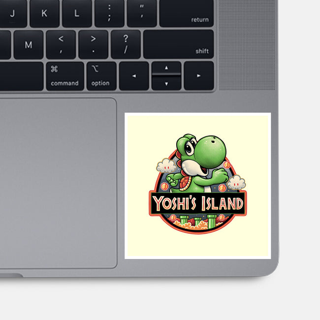 Green Dinosaur Island-None-Glossy-Sticker-glitchygorilla