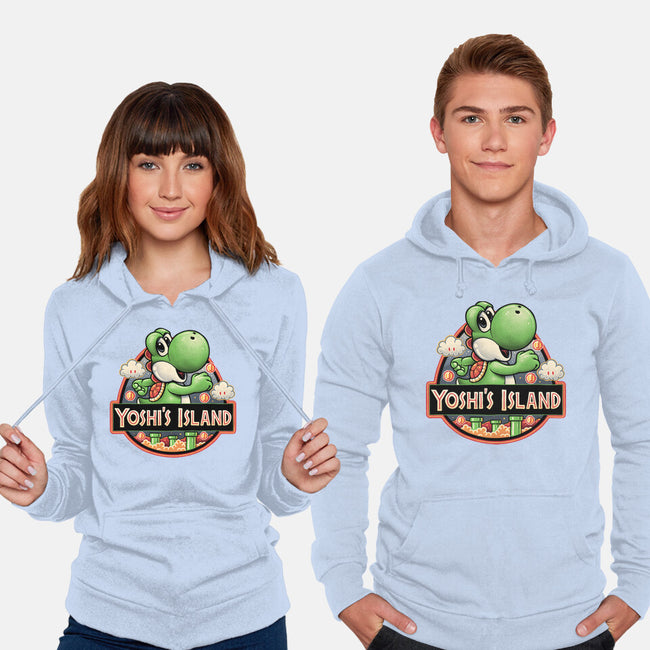 Green Dinosaur Island-Unisex-Pullover-Sweatshirt-glitchygorilla