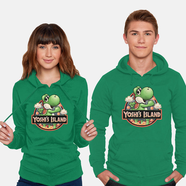 Green Dinosaur Island-Unisex-Pullover-Sweatshirt-glitchygorilla