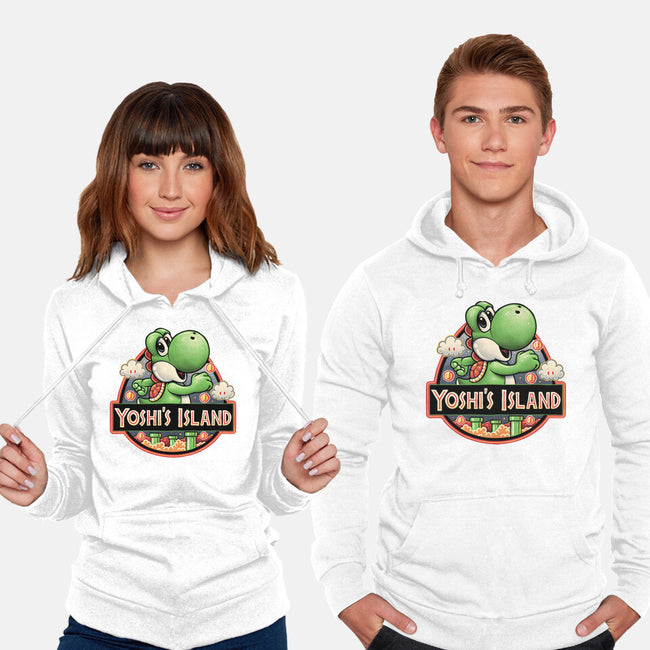 Green Dinosaur Island-Unisex-Pullover-Sweatshirt-glitchygorilla