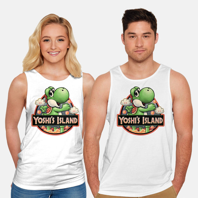 Green Dinosaur Island-Unisex-Basic-Tank-glitchygorilla