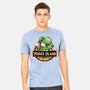 Green Dinosaur Island-Mens-Heavyweight-Tee-glitchygorilla