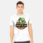 Green Dinosaur Island-Mens-Heavyweight-Tee-glitchygorilla