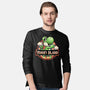 Green Dinosaur Island-Mens-Long Sleeved-Tee-glitchygorilla