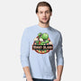 Green Dinosaur Island-Mens-Long Sleeved-Tee-glitchygorilla