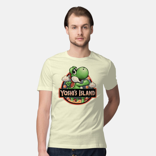 Green Dinosaur Island-Mens-Premium-Tee-glitchygorilla