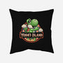 Green Dinosaur Island-None-Non-Removable Cover w Insert-Throw Pillow-glitchygorilla