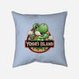 Green Dinosaur Island-None-Non-Removable Cover w Insert-Throw Pillow-glitchygorilla