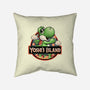 Green Dinosaur Island-None-Non-Removable Cover w Insert-Throw Pillow-glitchygorilla