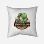 Green Dinosaur Island-None-Non-Removable Cover w Insert-Throw Pillow-glitchygorilla