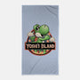 Green Dinosaur Island-None-Beach-Towel-glitchygorilla