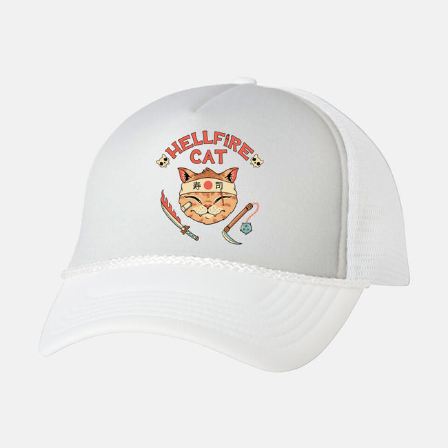 Hellfire Cat Meowster-Unisex-Trucker-Hat-vp021