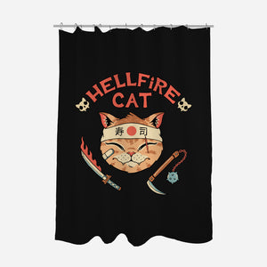 Hellfire Cat Meowster-None-Polyester-Shower Curtain-vp021