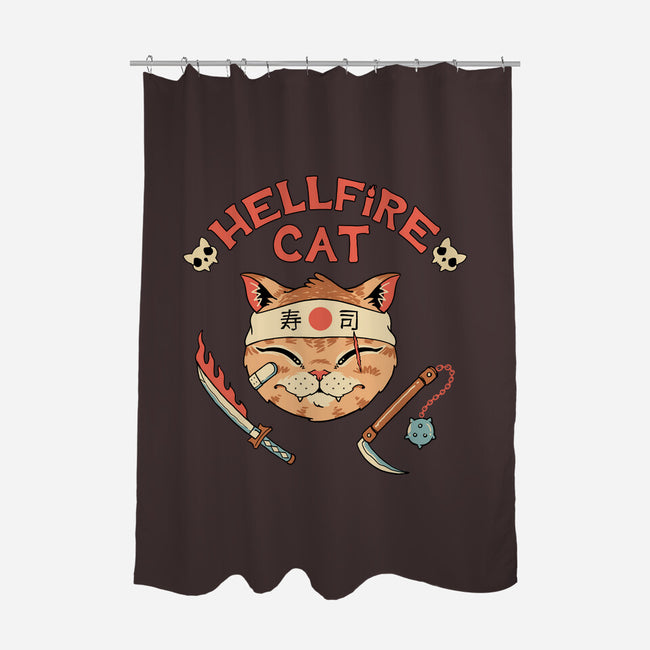 Hellfire Cat Meowster-None-Polyester-Shower Curtain-vp021