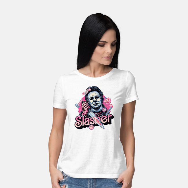 Slasher Love-Womens-Basic-Tee-glitchygorilla