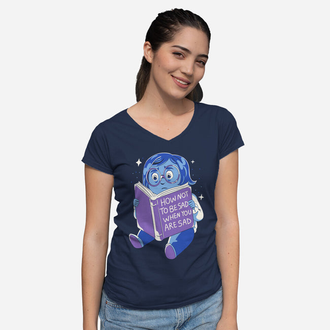 How Not To Be Sad-Womens-V-Neck-Tee-yumie