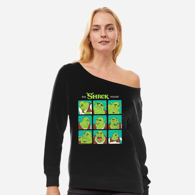 The Shrek Moods-Womens-Off Shoulder-Sweatshirt-yumie