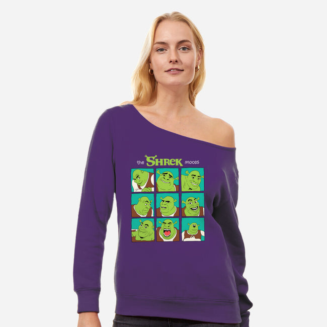 The Shrek Moods-Womens-Off Shoulder-Sweatshirt-yumie