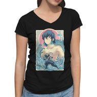 Great Wave Inosuke-Womens-V-Neck-Tee-hypertwenty