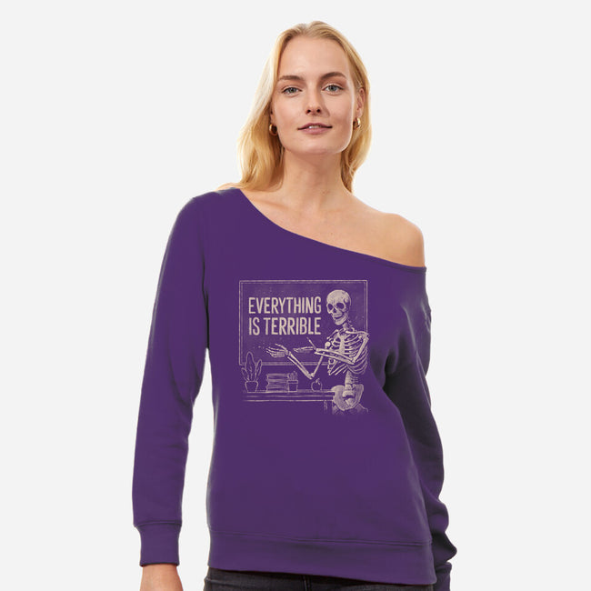 Everything Is Terrible-Womens-Off Shoulder-Sweatshirt-eduely