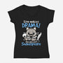 Shakespeare Cat Drama-Womens-V-Neck-Tee-NemiMakeit