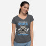 Shakespeare Cat Drama-Womens-V-Neck-Tee-NemiMakeit