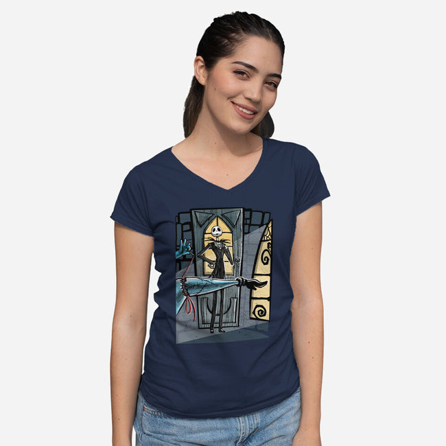 Hey Jack-Womens-V-Neck-Tee-zascanauta