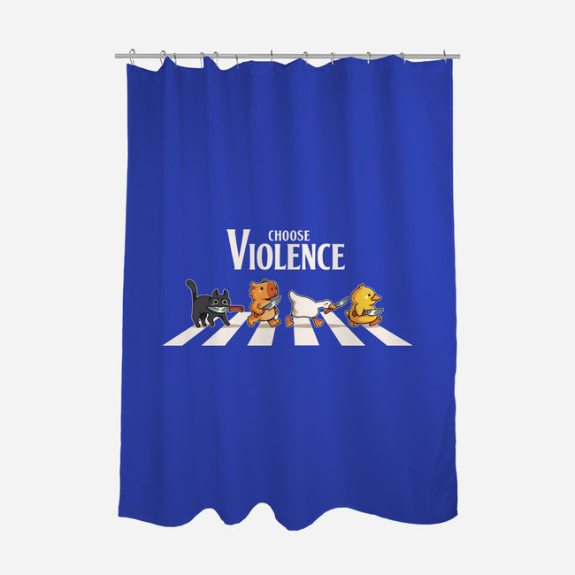 Choose Violence-None-Polyester-Shower Curtain-2DFeer