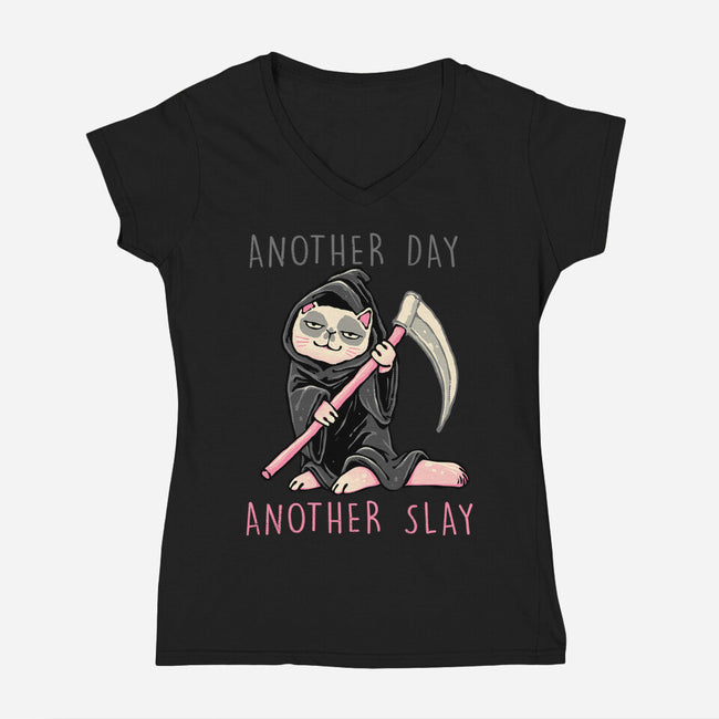 Another Day Another Slay-Womens-V-Neck-Tee-glitchygorilla