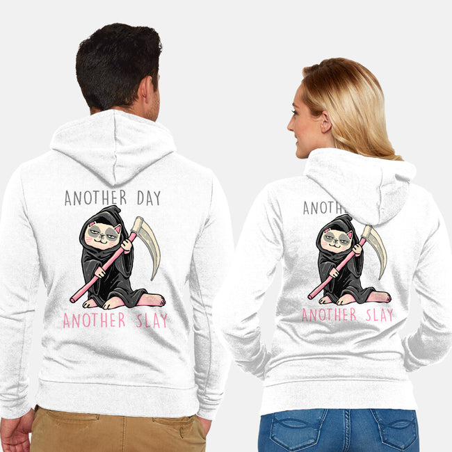 Another Day Another Slay-Unisex-Zip-Up-Sweatshirt-glitchygorilla