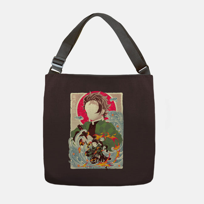 Great Wave Tanjiro-None-Adjustable Tote-Bag-hypertwenty