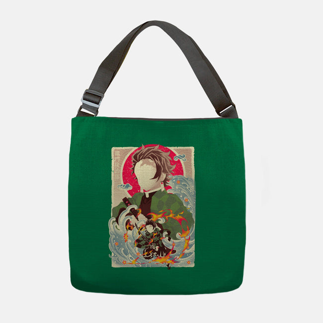 Great Wave Tanjiro-None-Adjustable Tote-Bag-hypertwenty