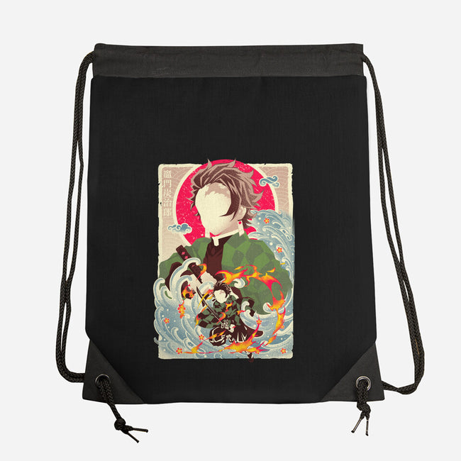 Great Wave Tanjiro-None-Drawstring-Bag-hypertwenty