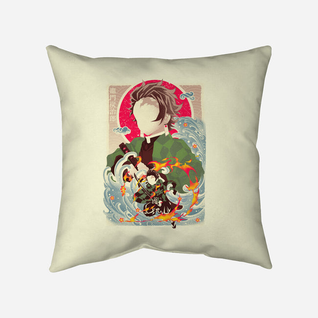 Great Wave Tanjiro-None-Non-Removable Cover w Insert-Throw Pillow-hypertwenty