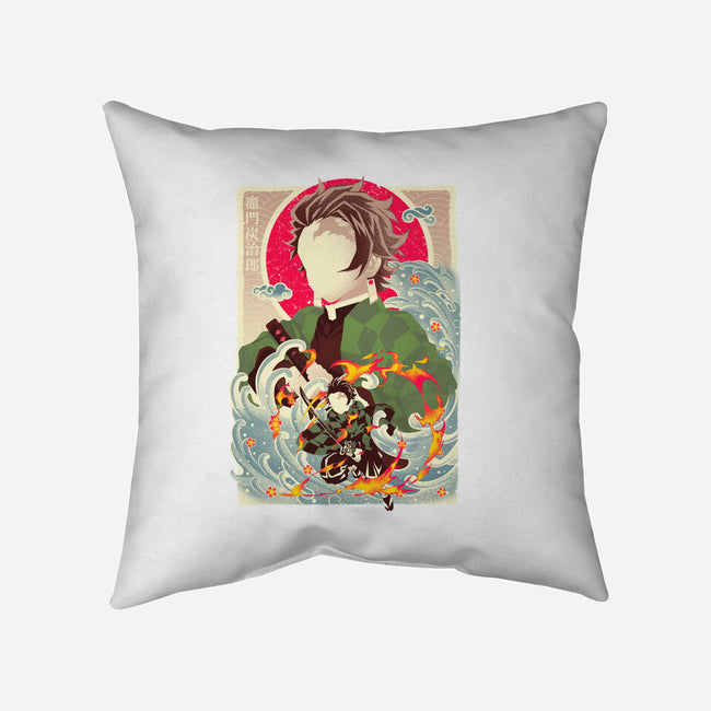 Great Wave Tanjiro-None-Non-Removable Cover w Insert-Throw Pillow-hypertwenty